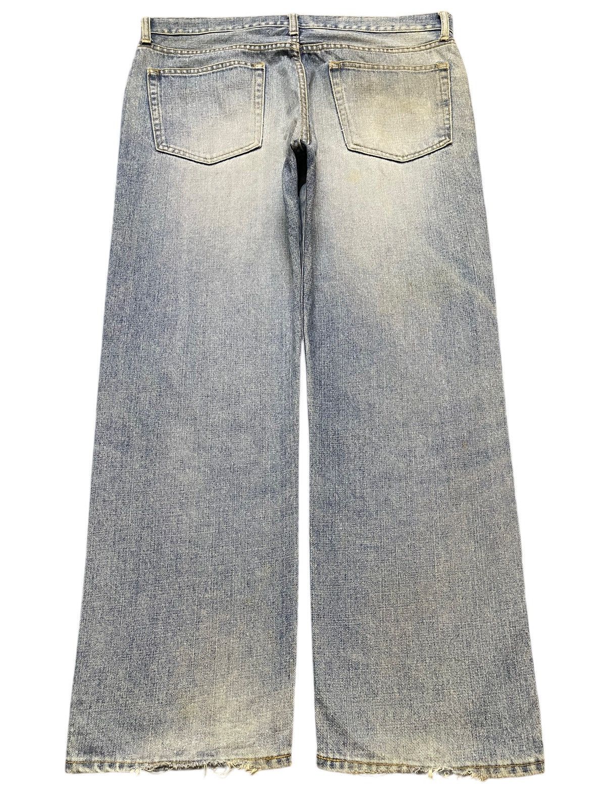 Uniqlo Vintage Uniqlo Blue Mud Wash Faded Distress Whiskers Baggy Size US 36 / EU 52 - 2 Thumbnail