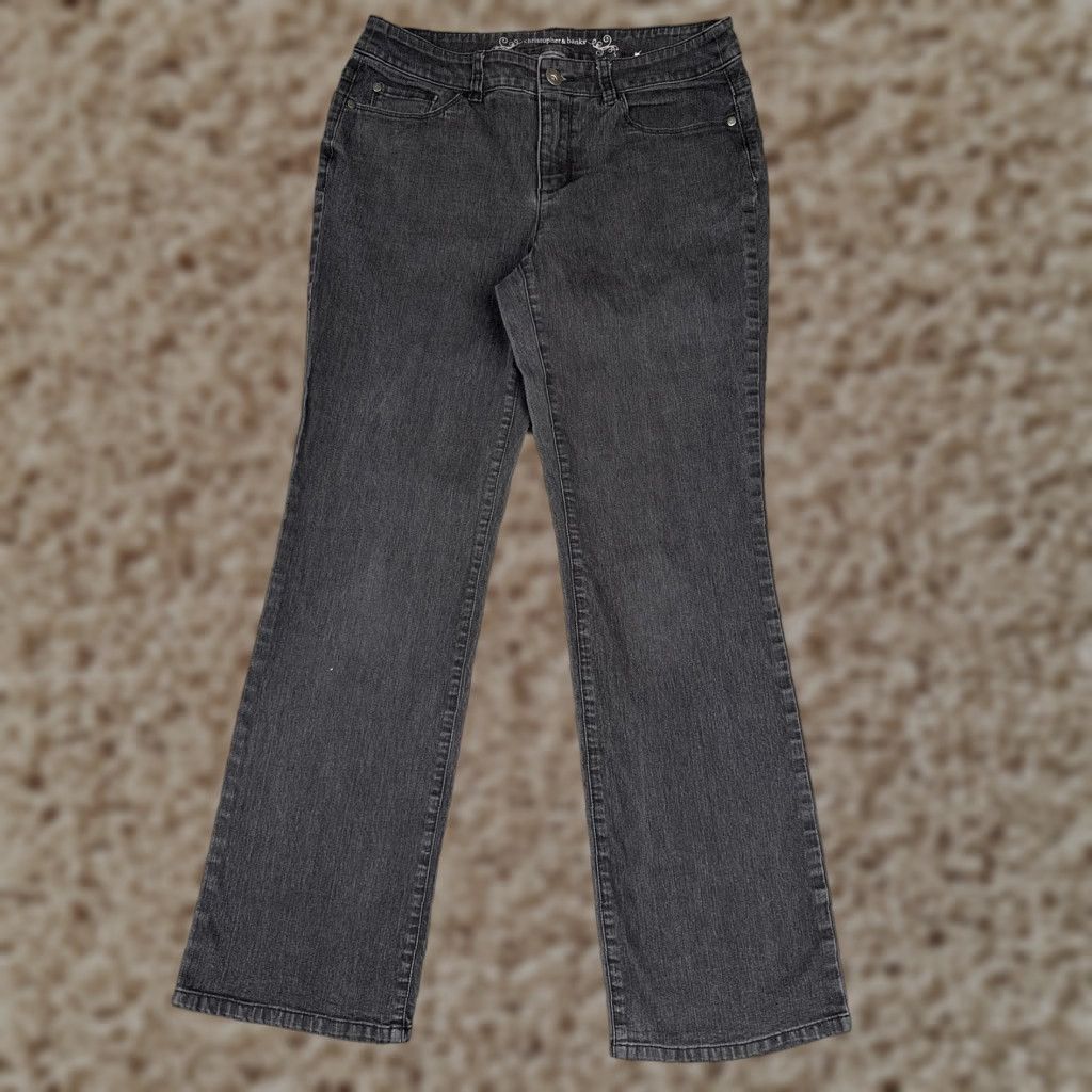 Vintage Christopher & Banks Jeans Womens 6 Mid Rise Straight Charcoal Wash Denim 30x30 Size 28" / US 6 / IT 42 - 1 Thumbnail