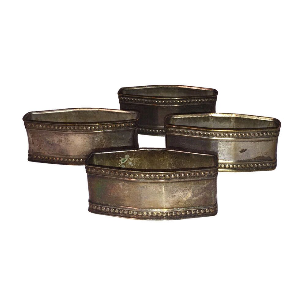 Designer Rustic Silver Plated Napkin Ring Set of 4 Size ONE SIZE - 2 Thumbnail
