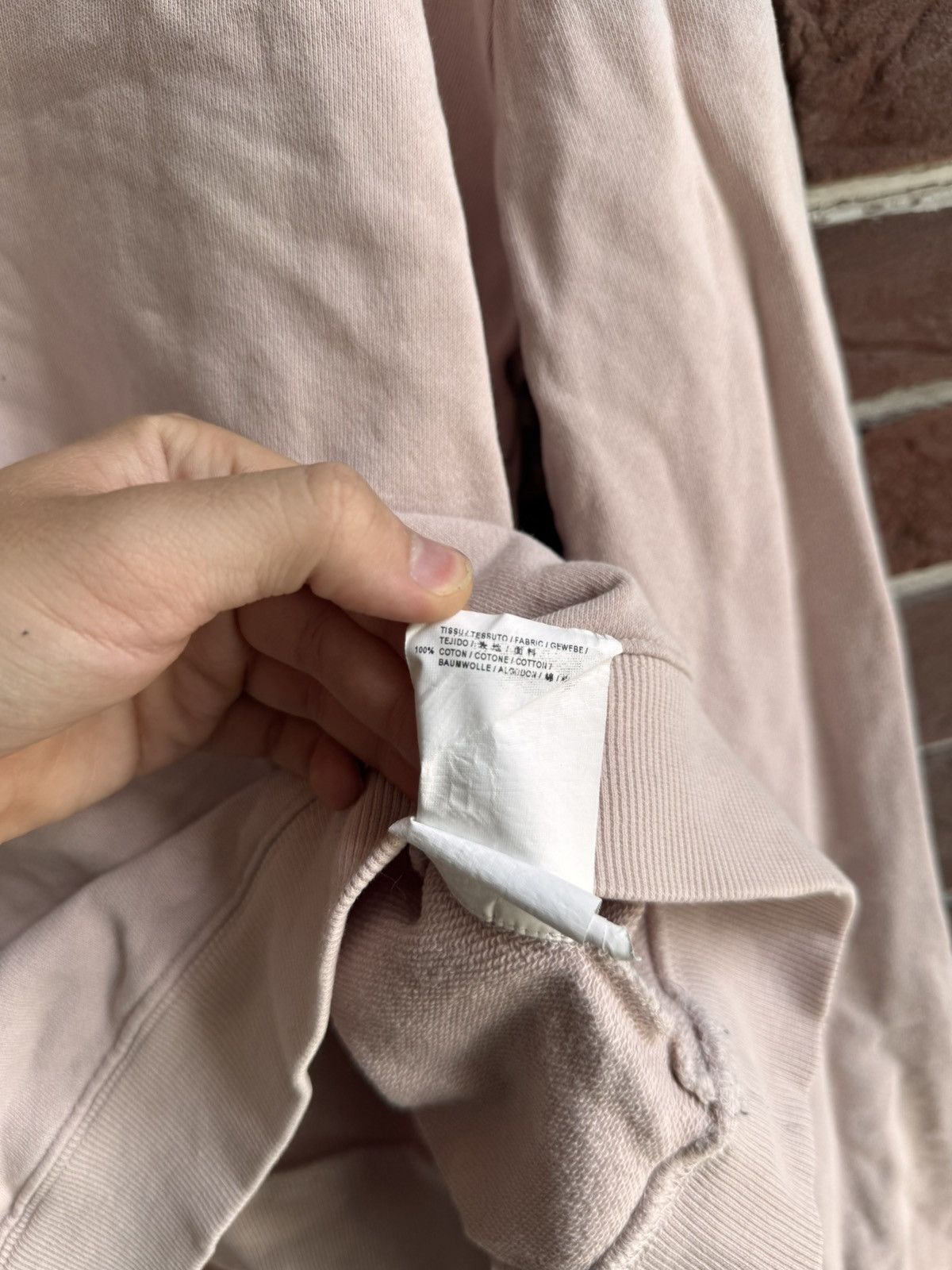 Designer × Saint Laurent Paris SLP Saint Laurent Distressed Center Logo Ash Pink Crewneck M Size US M / EU 48-50 / 2 - 14 Thumbnail