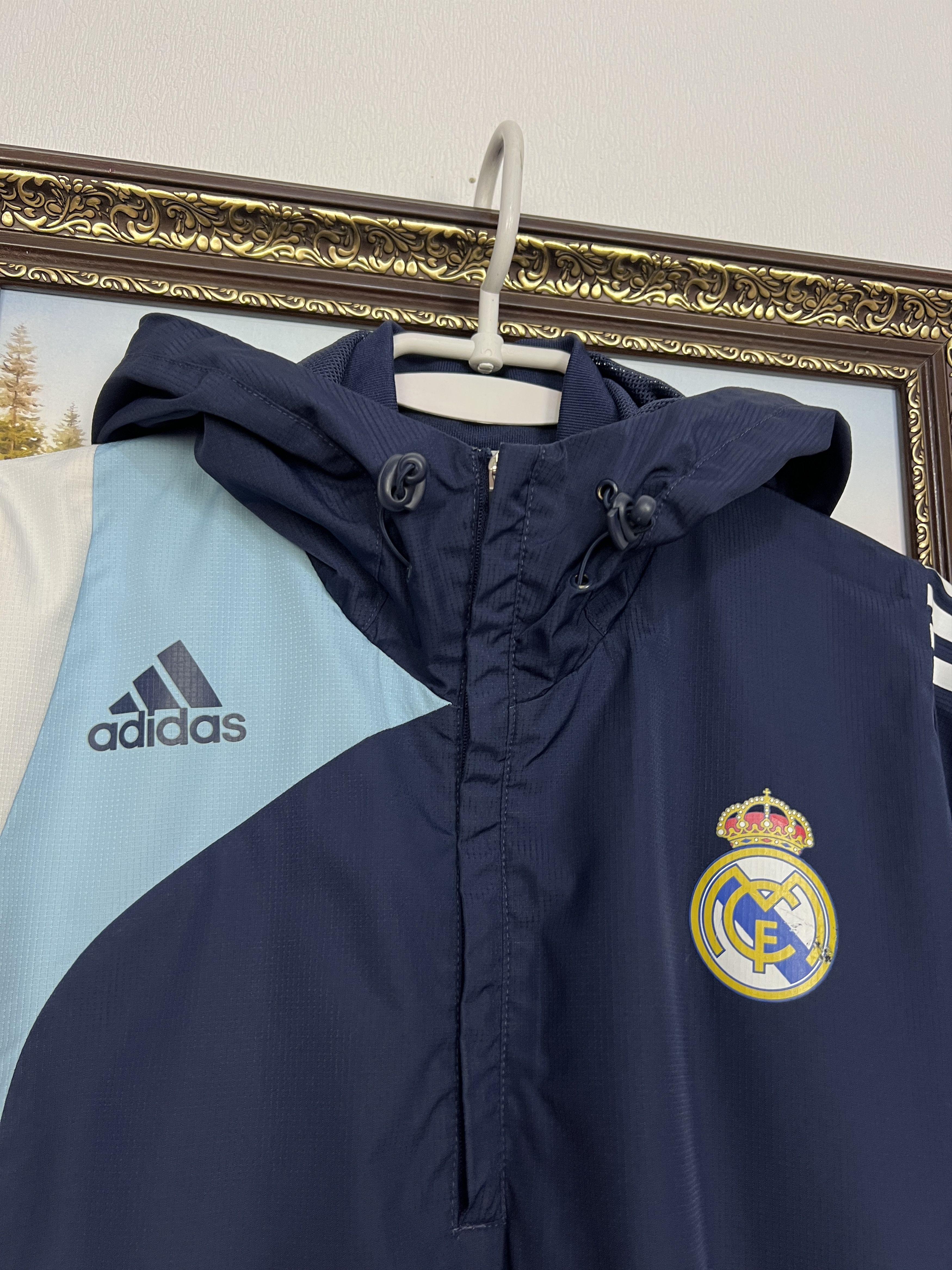 Adidas Vintage Real Madrid Football Jacket Soccer Hooded Track Top Size US M / EU 48-50 / 2 - 3 Thumbnail