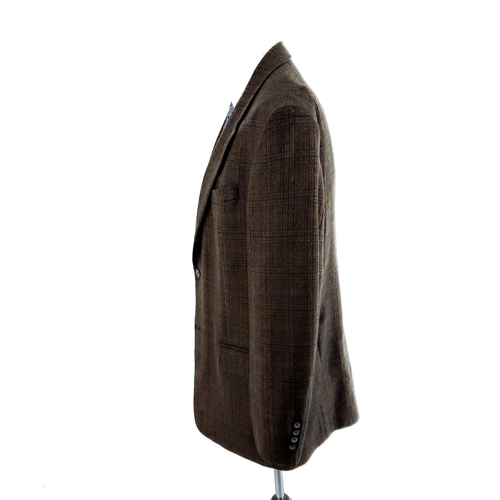 Oscar De La Renta Oscar De La Renta Tweed Lambswool 2 Button Sport Coat 44R Br Size 44R - 4 Thumbnail
