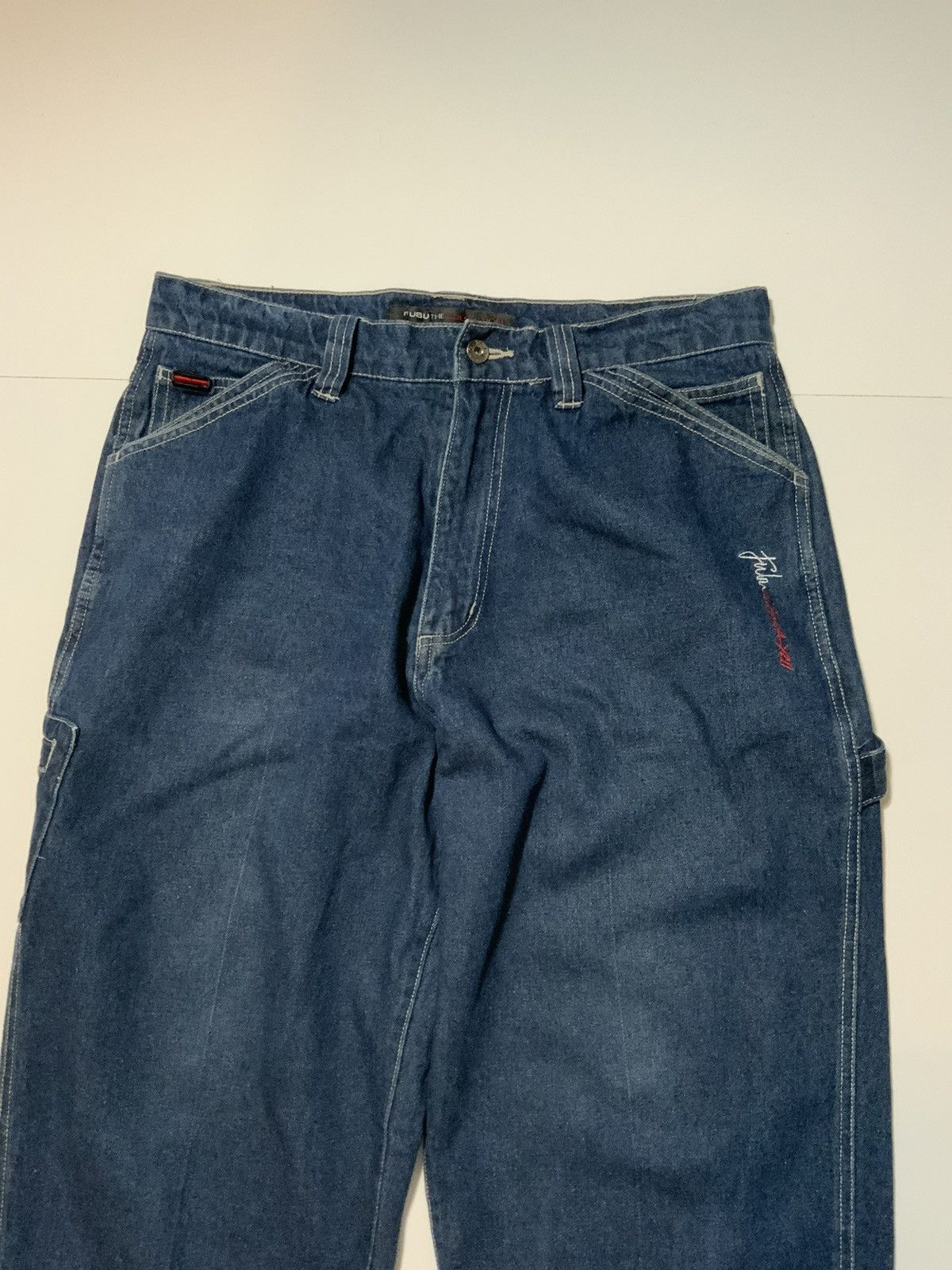 Fubu × Vintage VTG 90s 2000s Y2K Fubu Utility Carpenter Baggy Denim Jeans Size US 34 / EU 50 - 4 Thumbnail