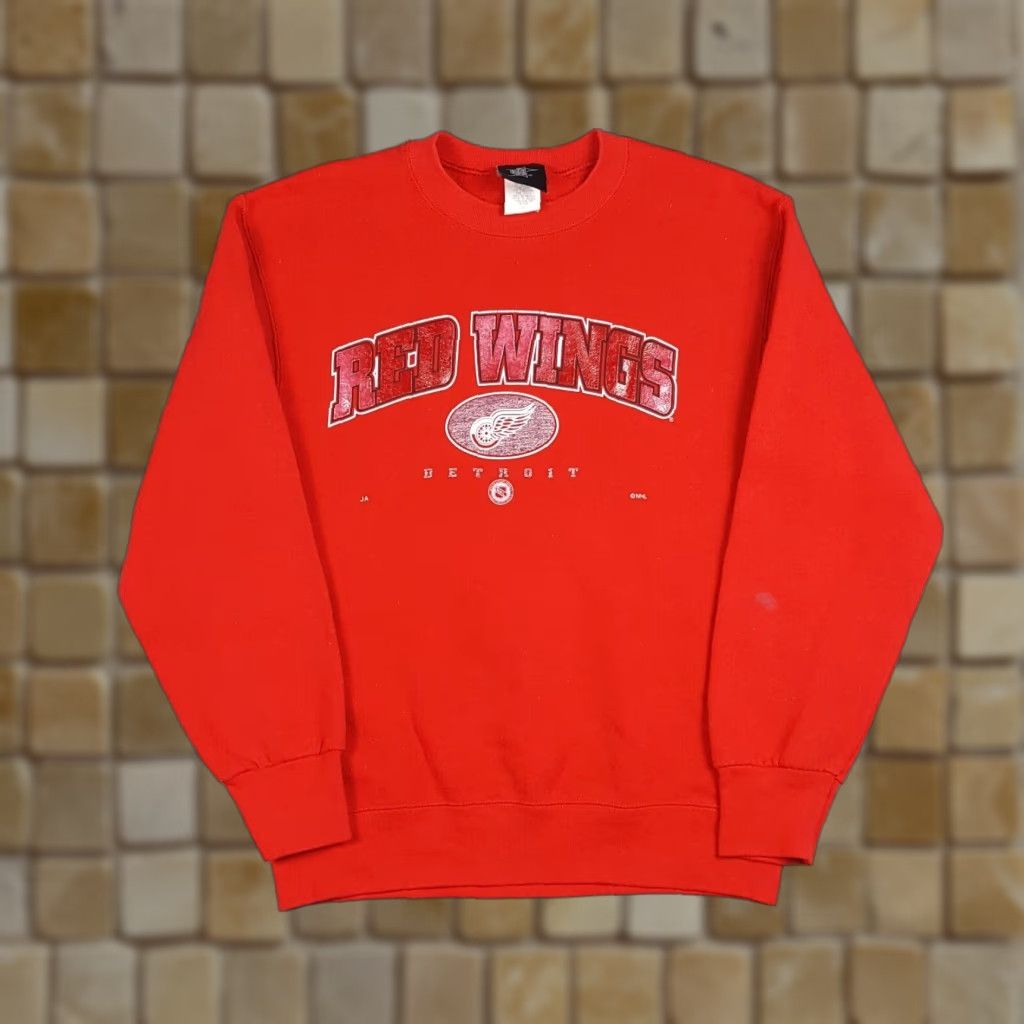 Vintage VINTAGE 90s Detroit Red Wings Ice Hockey Men's Medium NHL Pullover Crewneck Sweatshirt Size US M / EU 48-50 / 2 - 1 Thumbnail