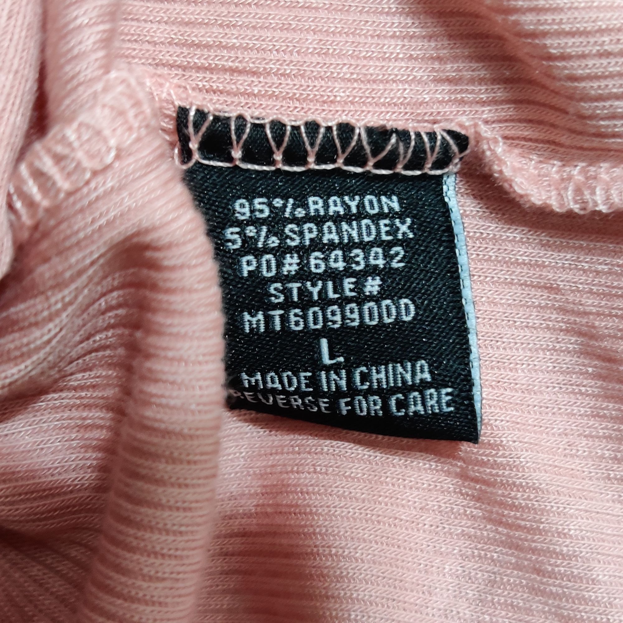Other Timing L Pink Ribbed High Neck Top Long Sleeve Lightweight S Size L / US 10 / IT 46 - 7 Thumbnail
