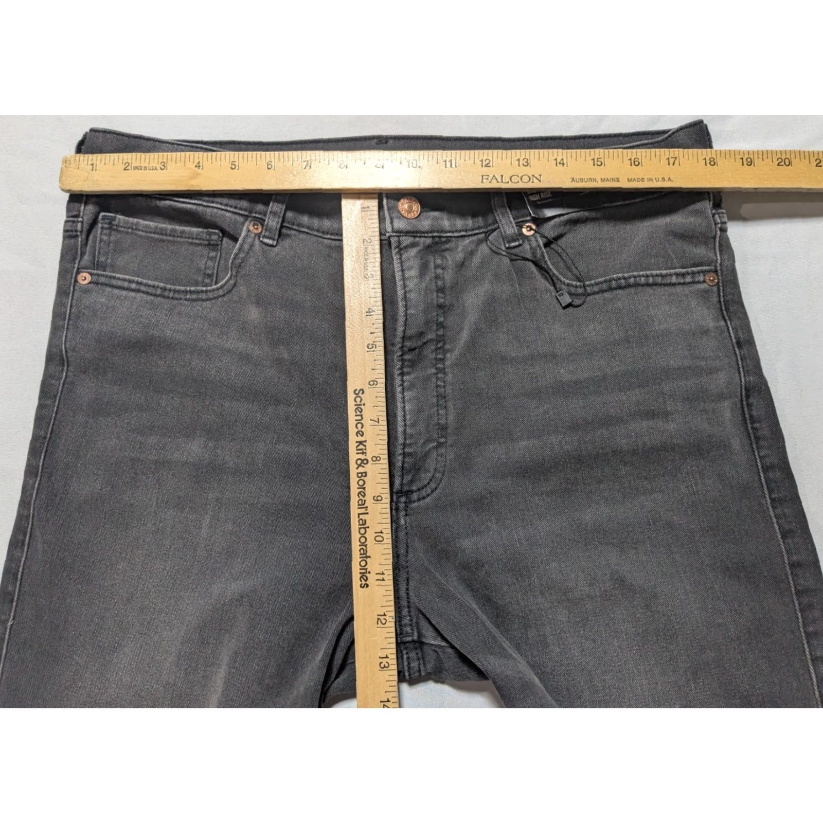 Express EXPRESS Cropped Flare High Rise - Women 14 Denim Jeans NEW Black 5-Pocket Dark Wash High Rise Womens Jeans Size 36" / US 14 / IT 50 - 5 Thumbnail