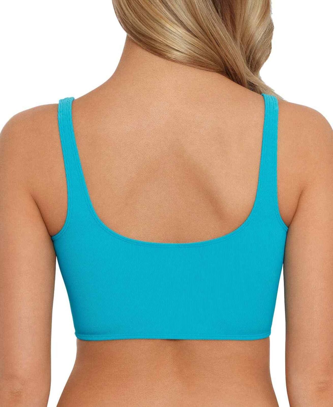 Other Salt + Cove Women's Ribbed Long-Line Bikini Top - S - Blue Size ONE SIZE - 2 Thumbnail
