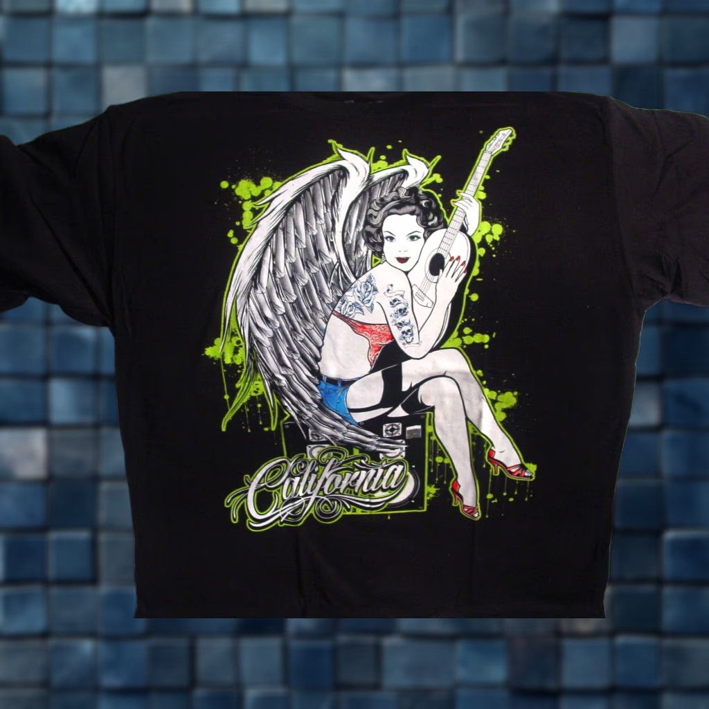 Vintage VINTAGE Angel Guitar Music T-Shirt Men XL Black Graphic Tee 2000s Size US XL / EU 56 / 4 - 1 Thumbnail