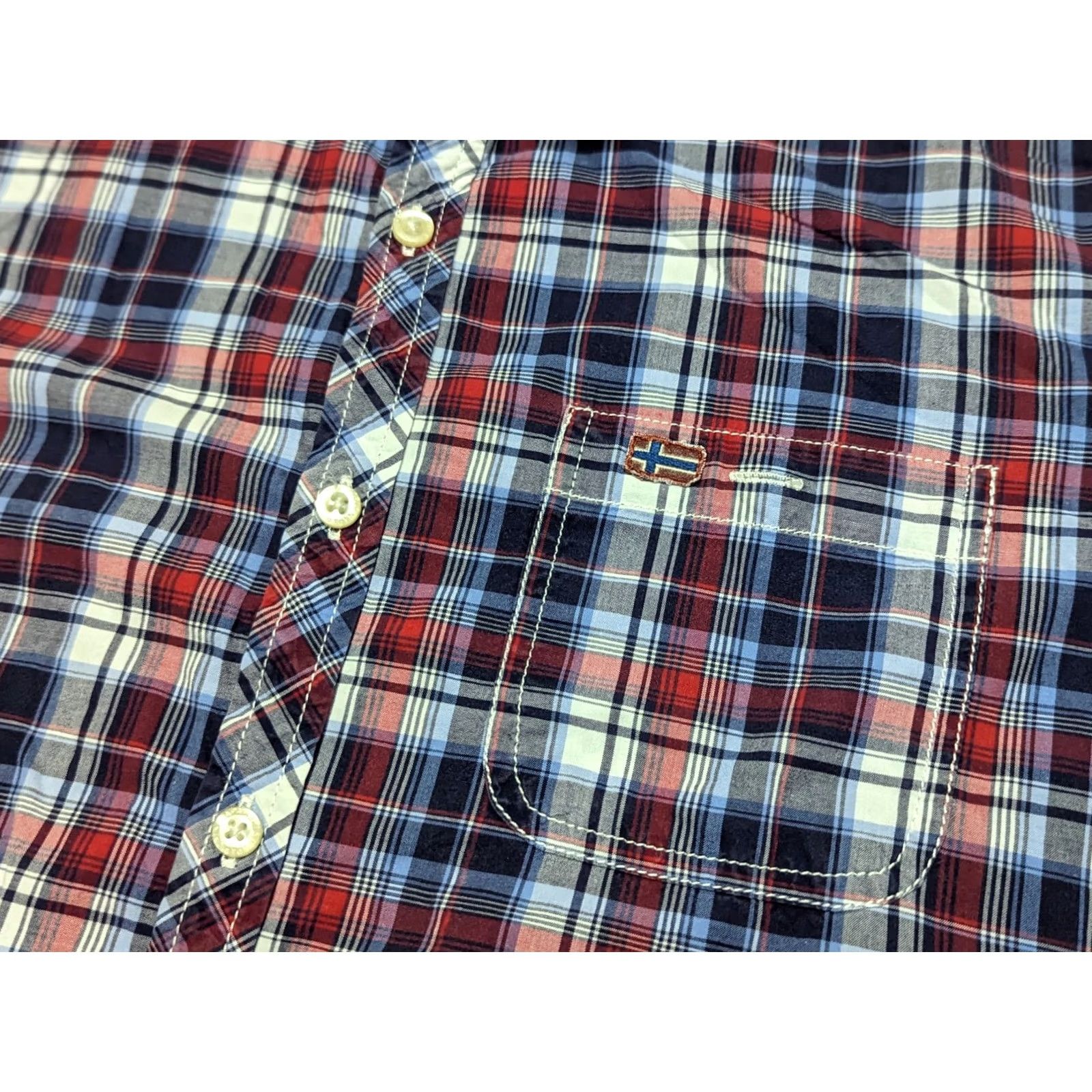 Napapijri Napapijri Button Up Shirt Mens M Regular Fit Short Sleeve Plaid Check Multicolor Cotton Canvas Casual Mens Size US M / EU 48-50 / 2 - 3 Thumbnail