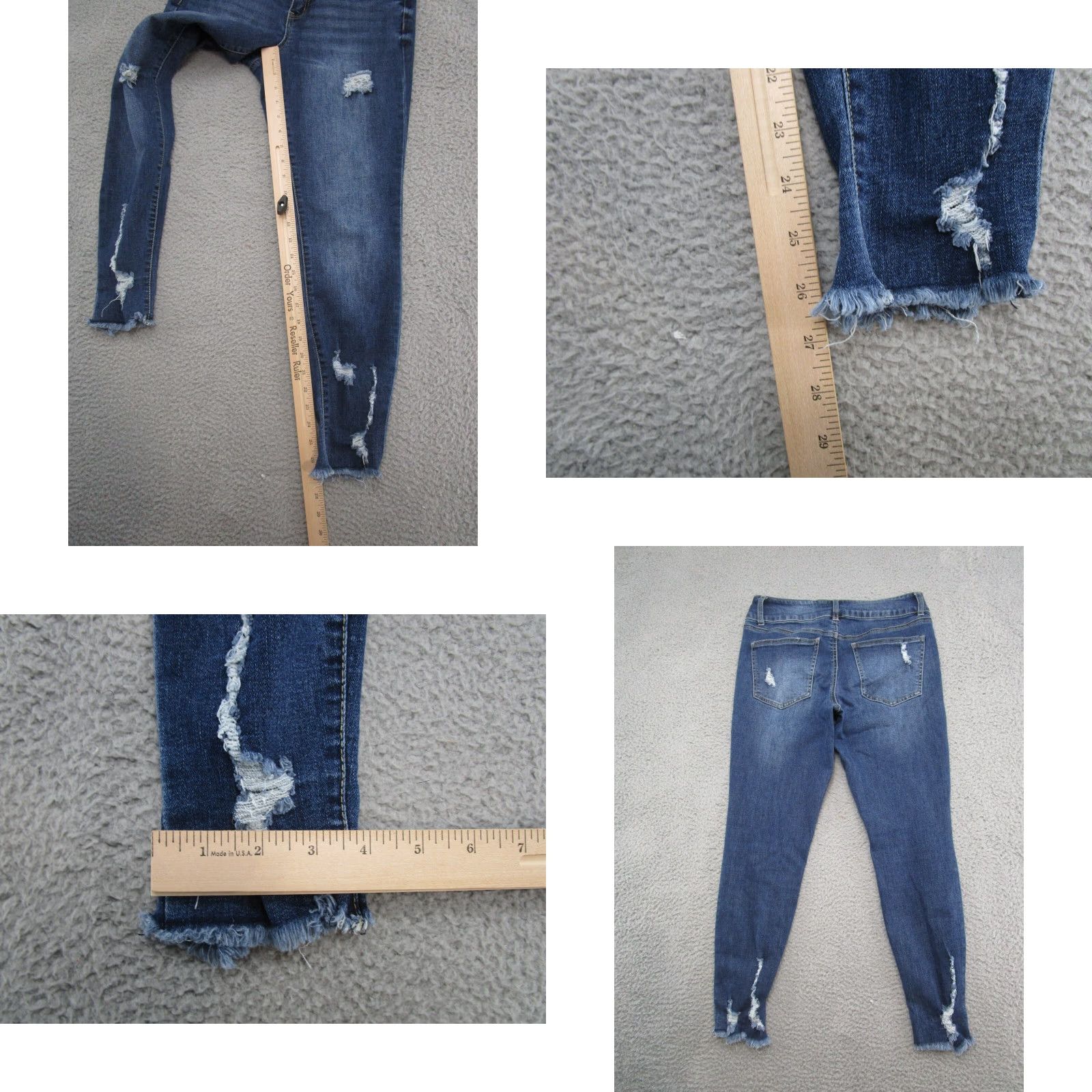 Denime Refuge Jeans Distressed Stretch Denim in Size 8 Blue Ankle Shirt? Size 30" / US 8 / IT 44 - 8 Thumbnail