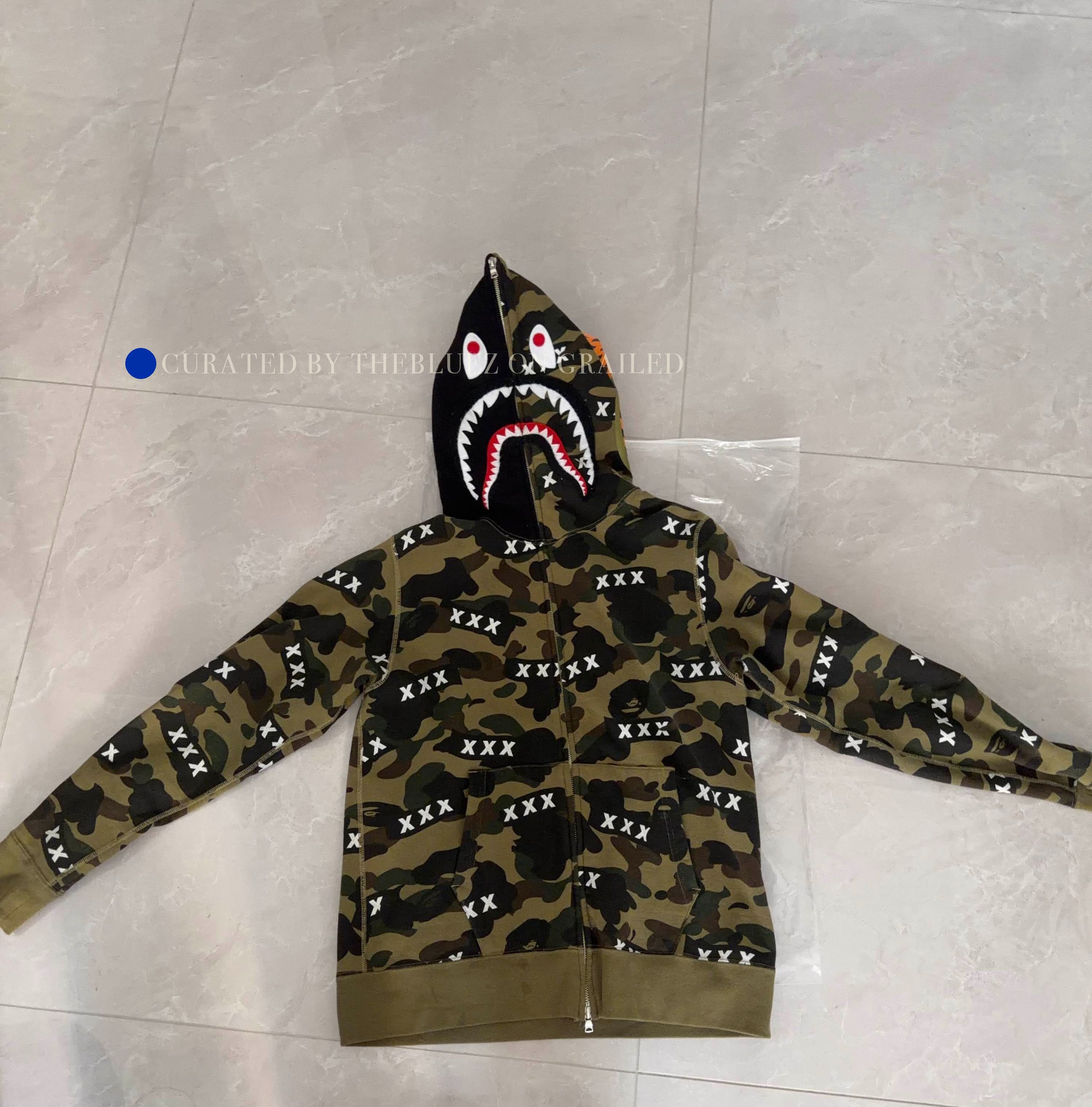 Bape Camo Shark Full Zip Hoodie in Green Size US M / EU 48-50 / 2 - 1 Thumbnail