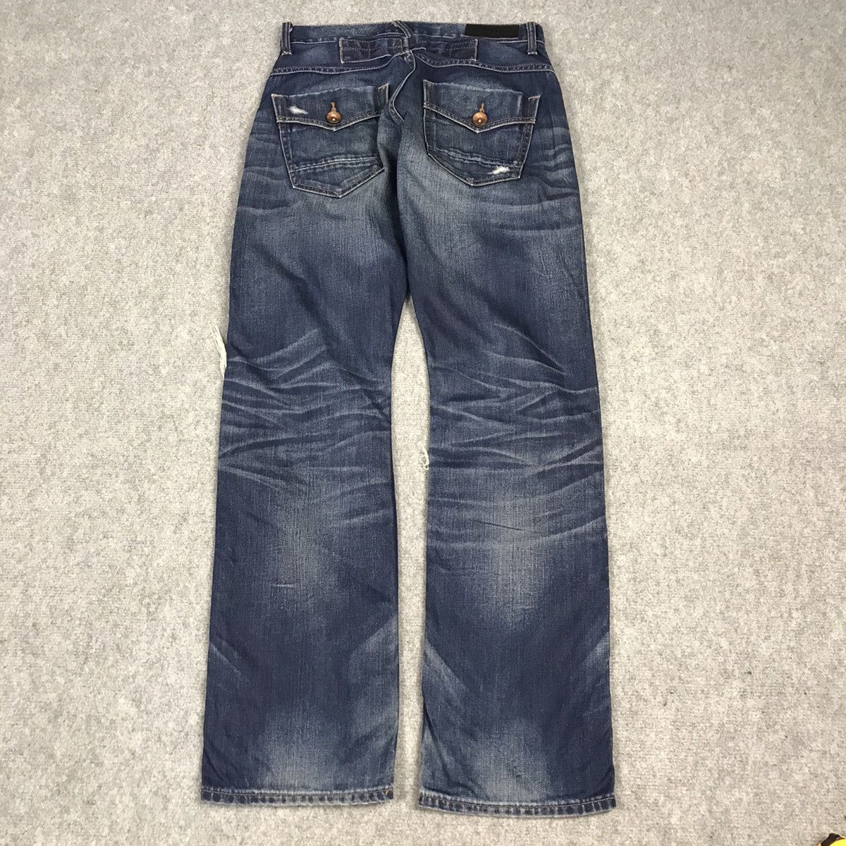 If Six Was Nine × Le Grande Bleu (L.G.B.) DISTRESSED DENIM BACK NUMBER JAPAN BLUE JEANS PANTS Size US 30 / EU 46 - 10 Thumbnail