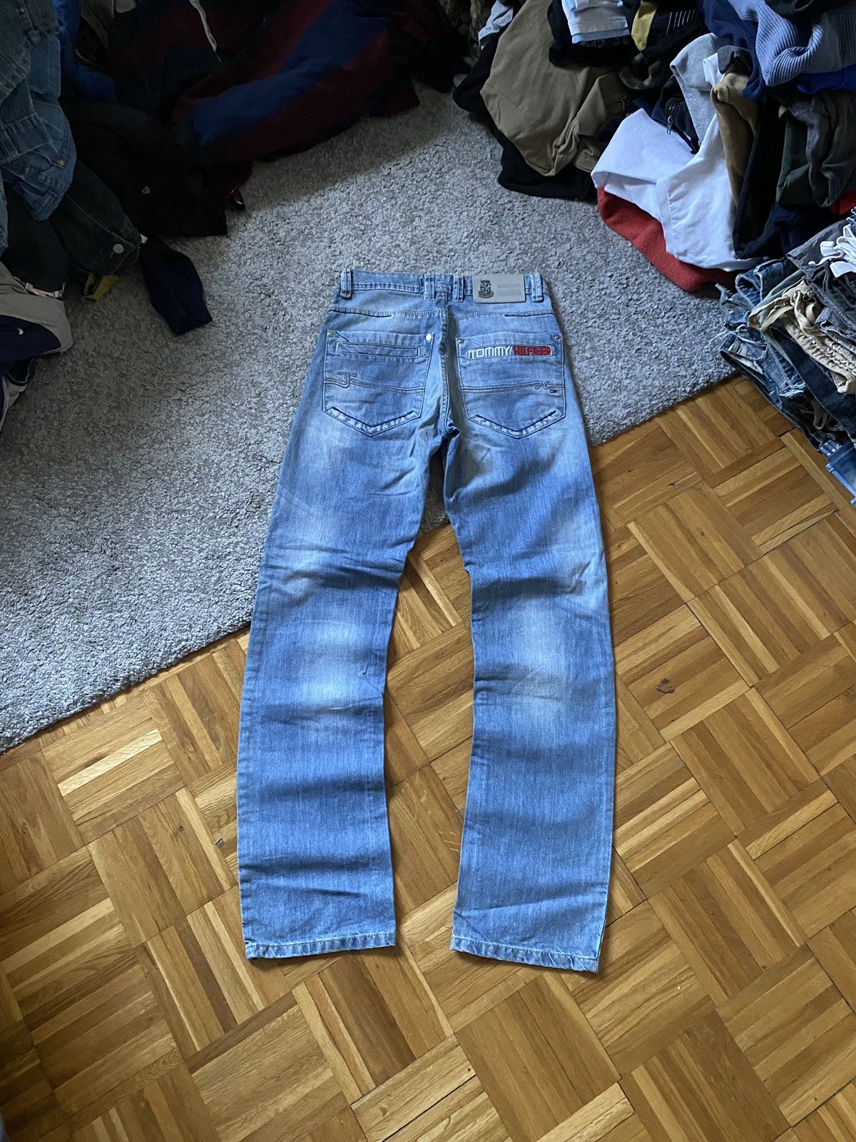 Tommy Hilfiger Jeans Blue Faded Mud Washed Slim Japanese Y2K