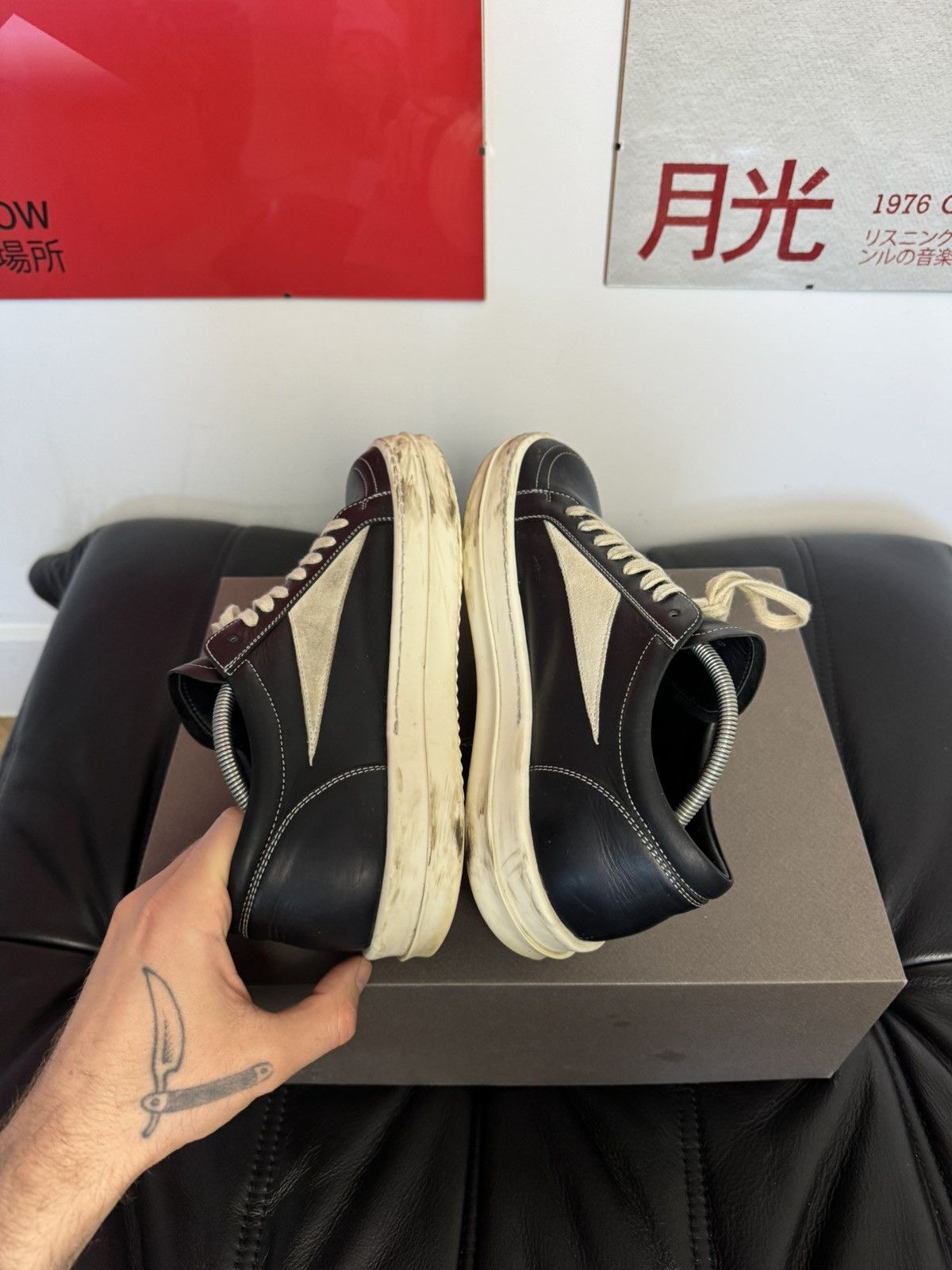 Rick Owens Rick Owens Vans Sneakers Leather Mainline Designer Low Top Size US 8.5 / EU 41-42 - 7 Thumbnail