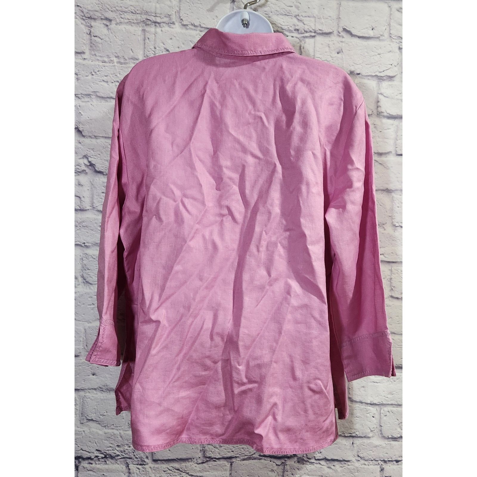 Other Liz Claiborne Purple Button Up Pointed Collar Linen Shirt XL Size XL / US 12-14 / IT 48-50 - 4 Thumbnail