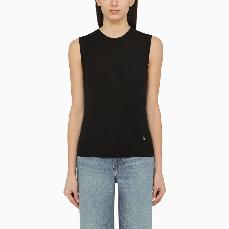 image of Chloe Black Wool Tank Top, Women's (Size Medium)