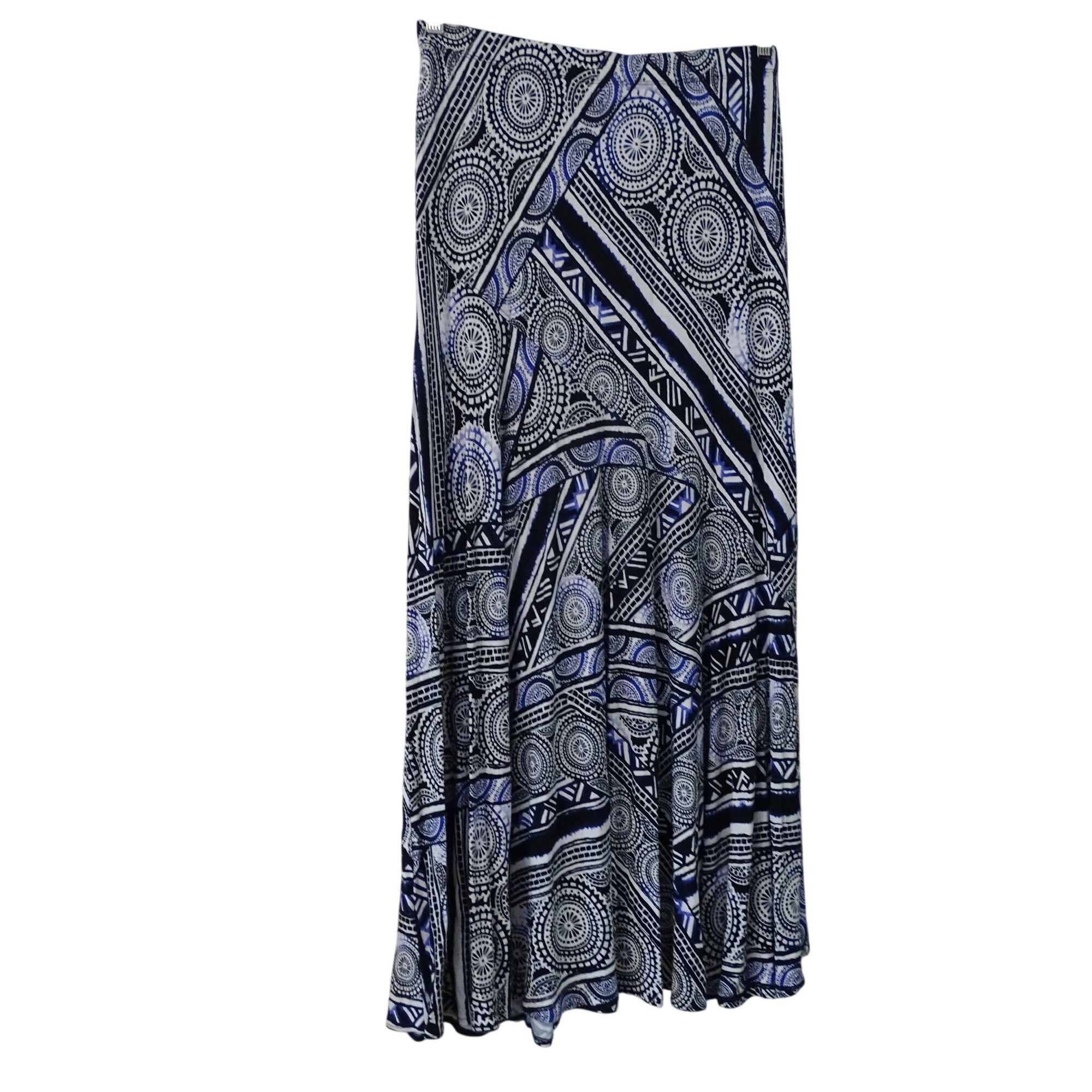 Chicos Chicos Geometric Print A-line Maxi Skirt Black White Size M Size 30" / US 8 / IT 44 - 3 Thumbnail