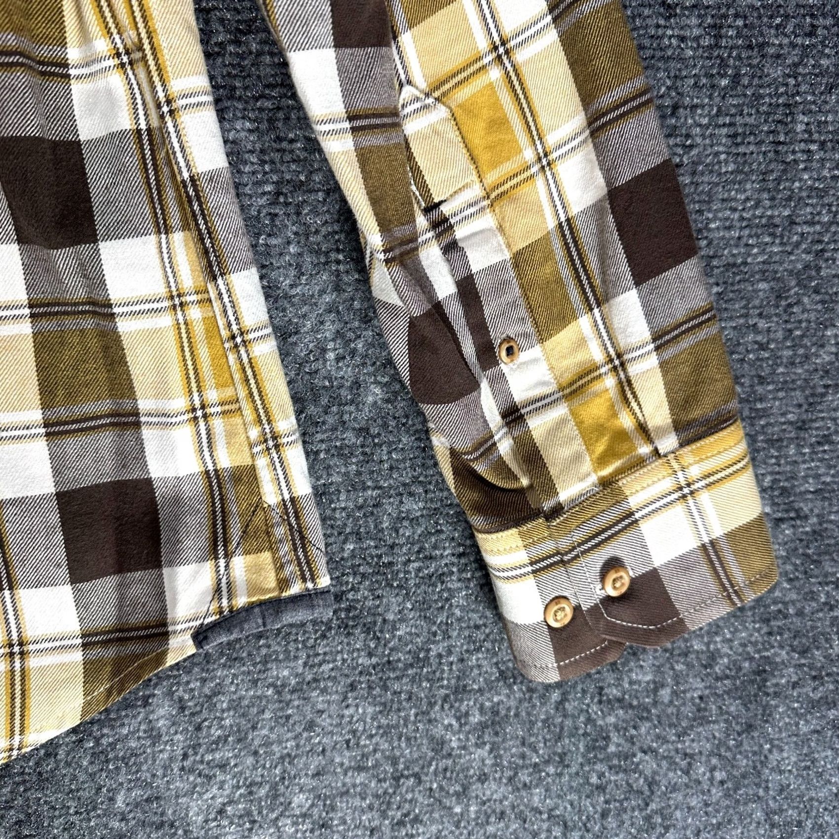Banana Republic Banana Republic Shirt Mens Medium Button-Up Plaid Yellow Cotton Flannel Pockets Size US M / EU 48-50 / 2 - 7 Thumbnail