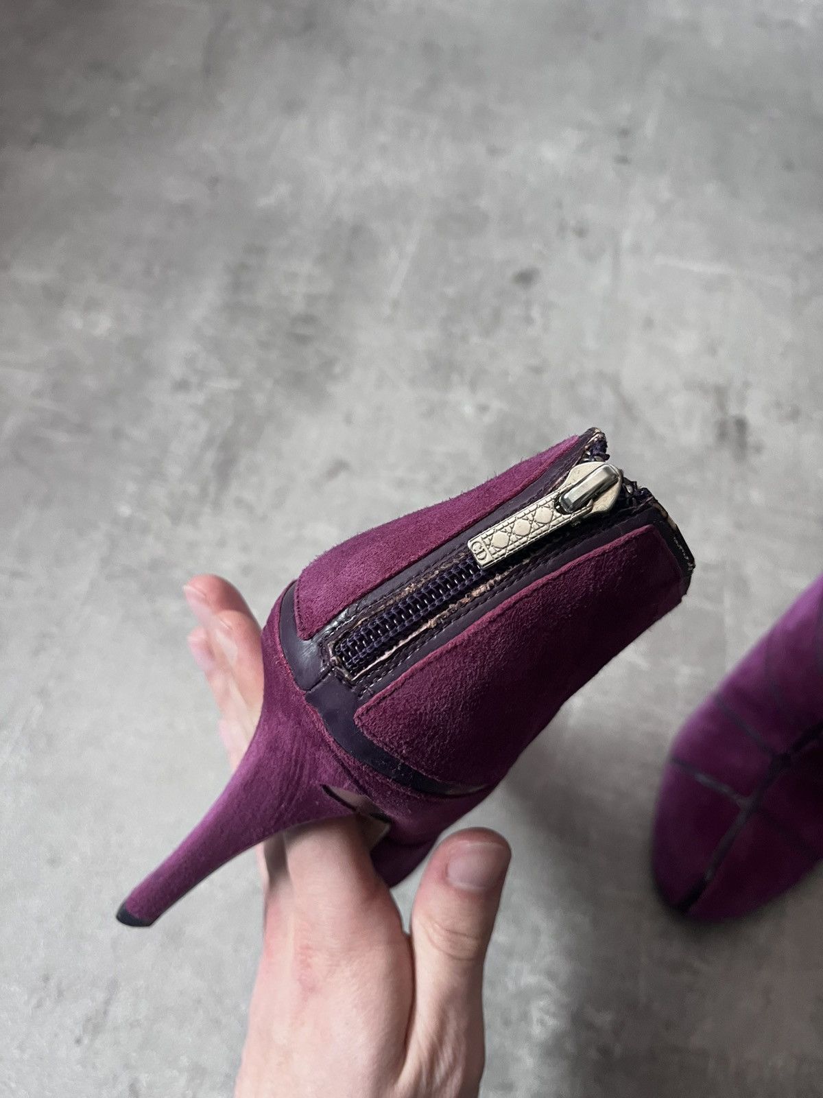 Dior Christian Dior ankle heels purple leather suede Size US 9.5 / IT 39.5 - 6 Thumbnail