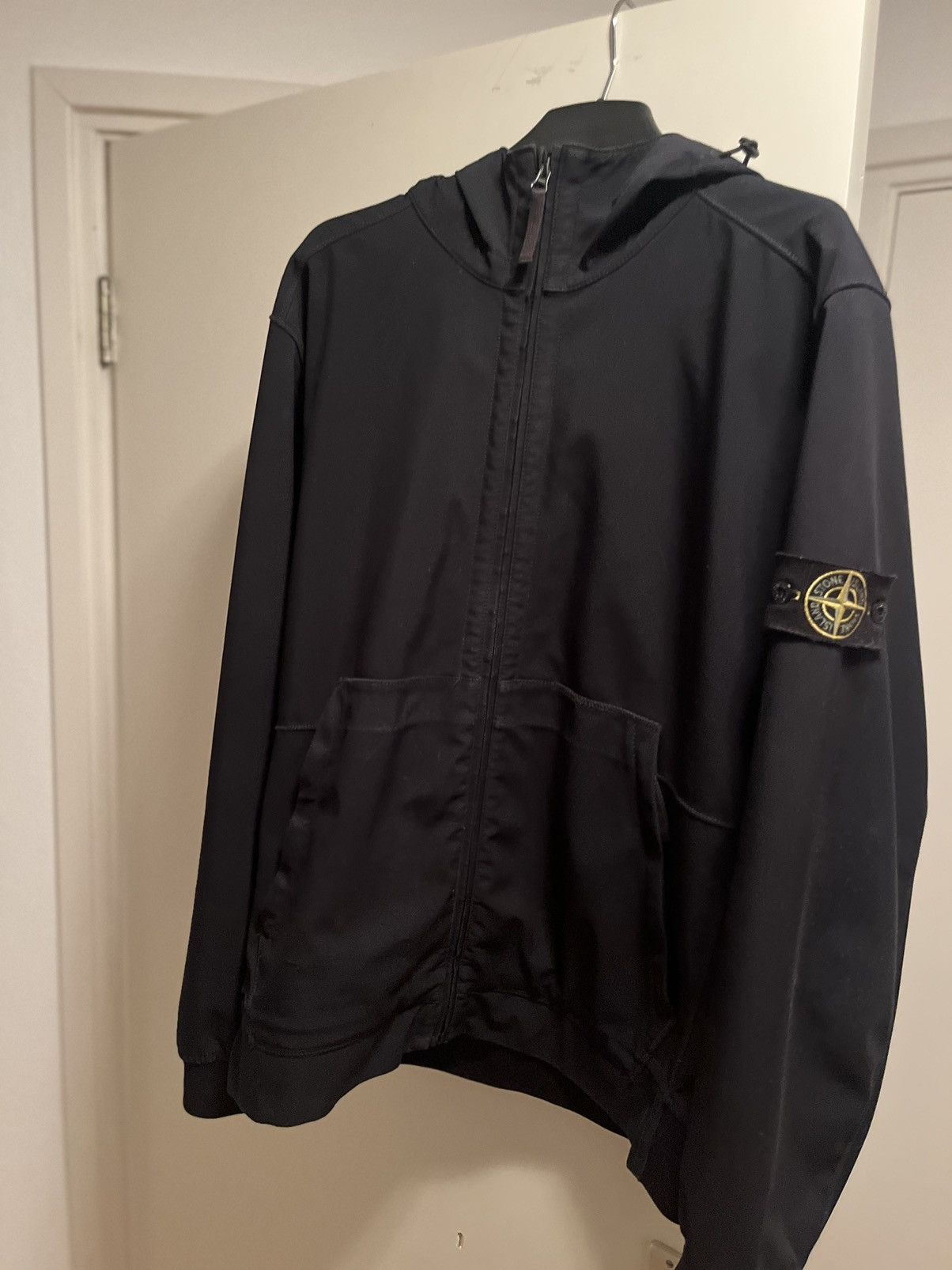 image of Stone Island Soft Shell Jacket in Black, Men's (Size 2XL)