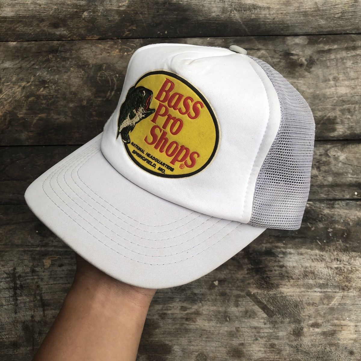 Vintage Vintage 1990’s Bass Pro Shops Foam Puffy Print Trucker Hat Size ONE SIZE - 3 Thumbnail