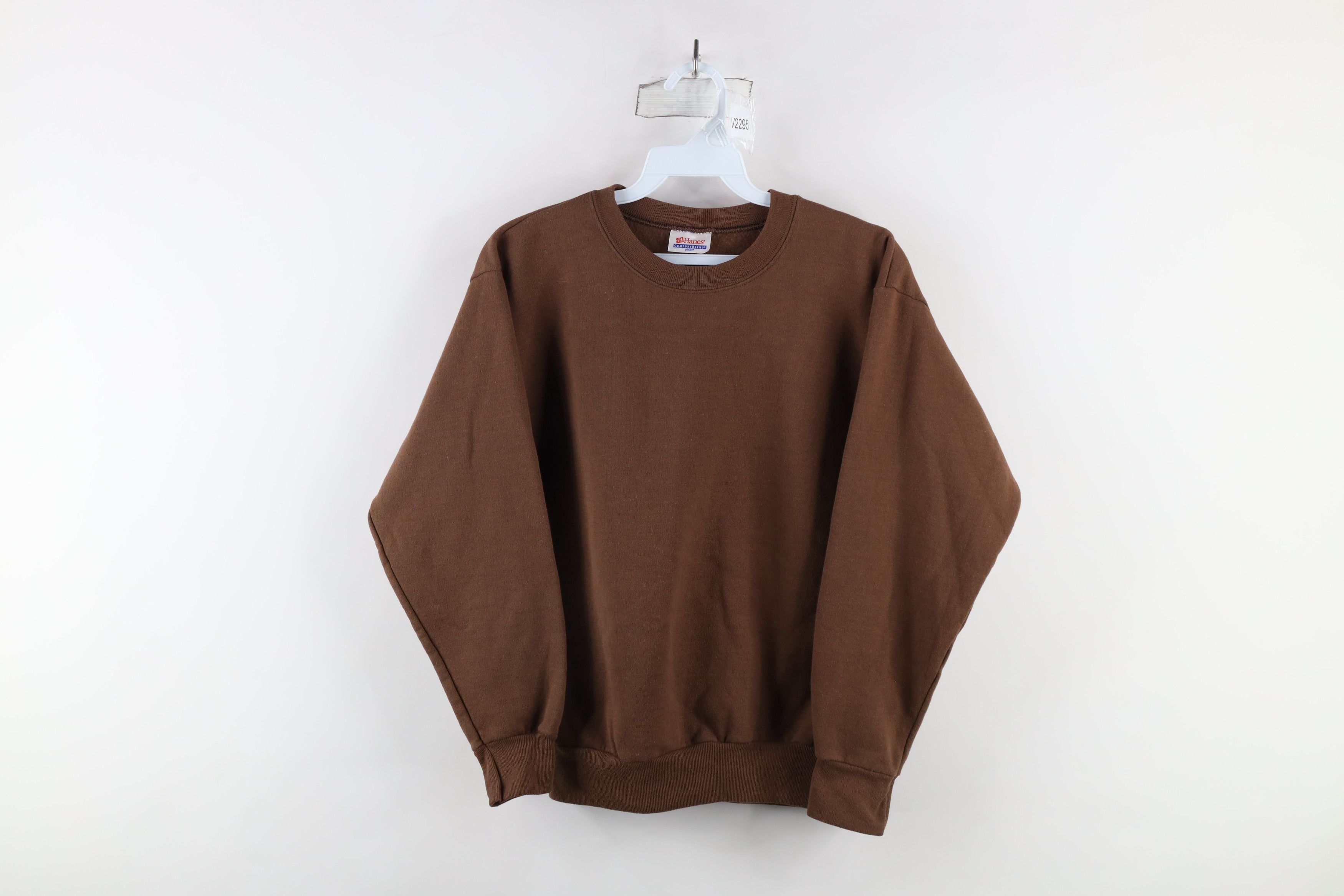 Vintage Vintage 90s Streetwear Faded Blank Crewneck Sweatshirt Brown Size S / US 4 / IT 40 - 1 Thumbnail