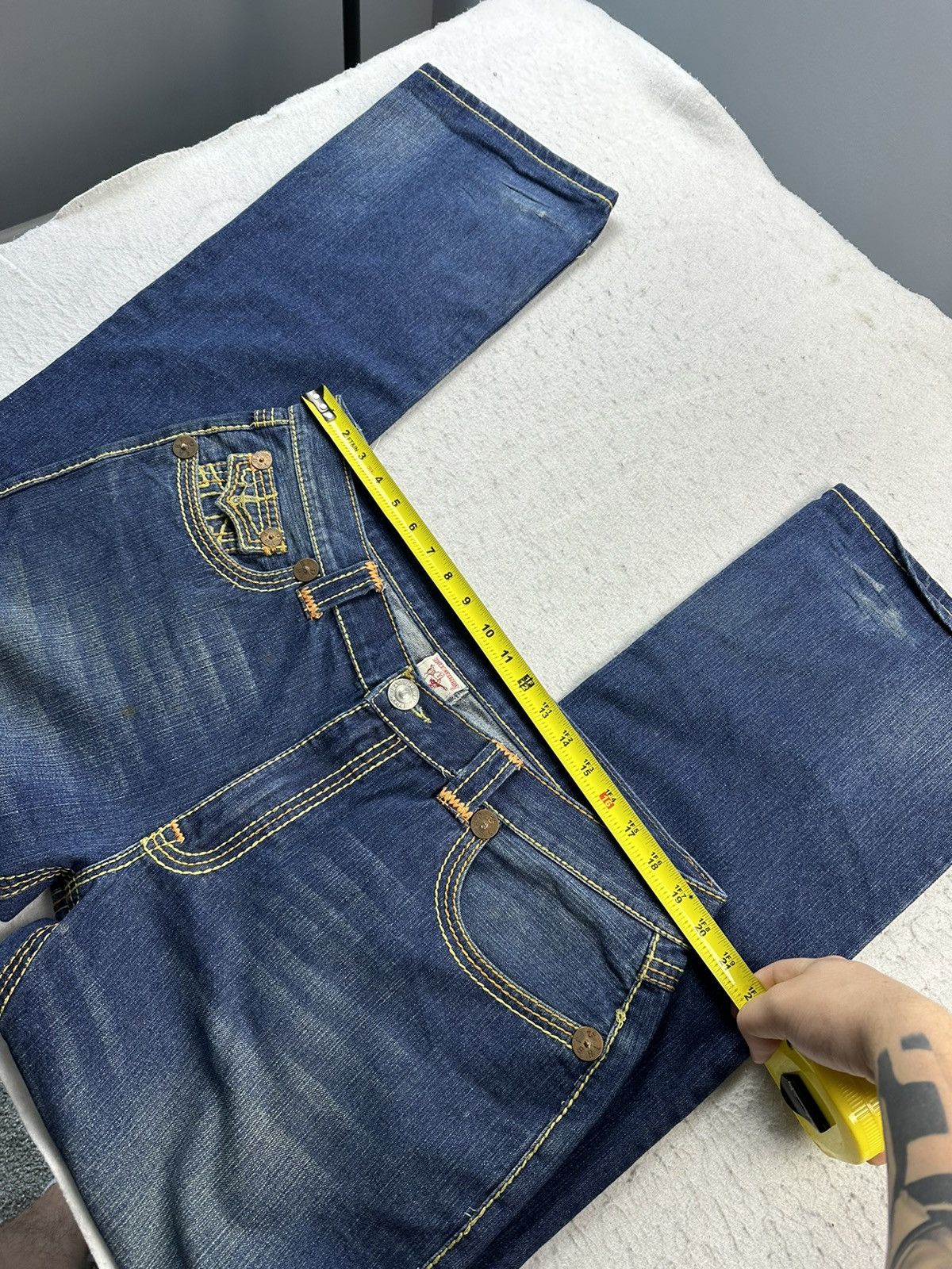 True Religion × Vintage Crazy Vintage True Religion Contrast Stitching Baggy Jeans Size US 40 / EU 56 - 5 Thumbnail
