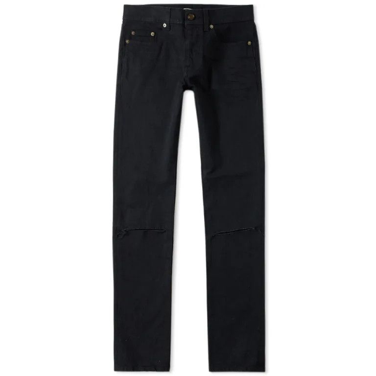 Saint Laurent Paris o1s1wg111124 Original Low Waisted Ripped Skinny Jean Black Size US 26 / EU 42 - 1 Thumbnail