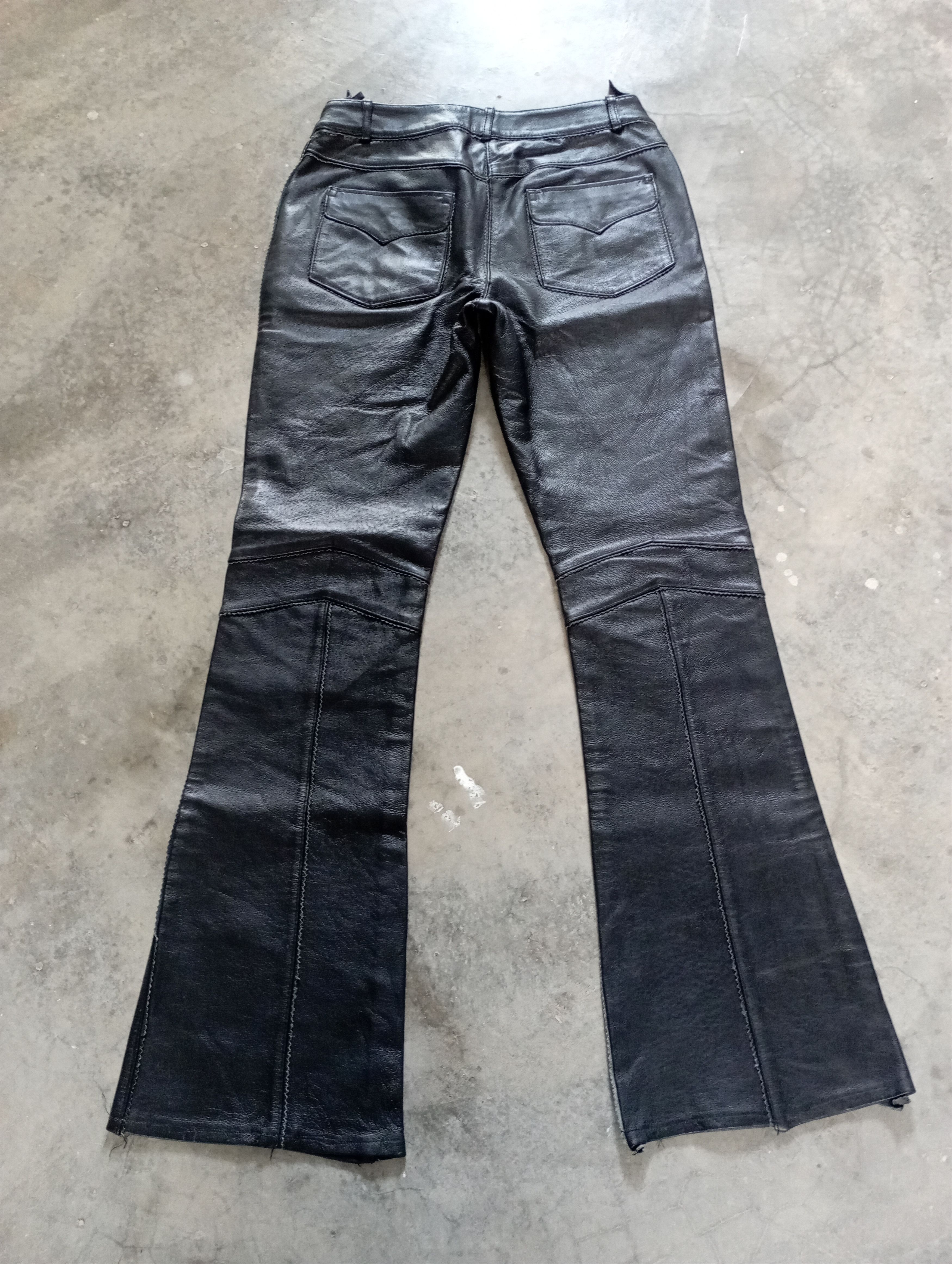 image of If Six Was Nine x Jean Flare Jeans Leather Japanese Fashion Concept Leather Jeans, Men's (Size 28)