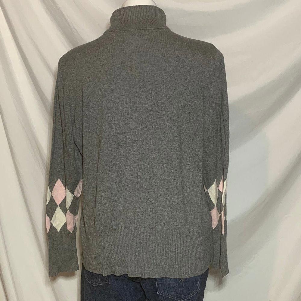 Designer Lane Bryant Argyle Turtleneck Sweater, Plus Size 14/16W Size XL / US 12-14 / IT 48-50 - 5 Thumbnail