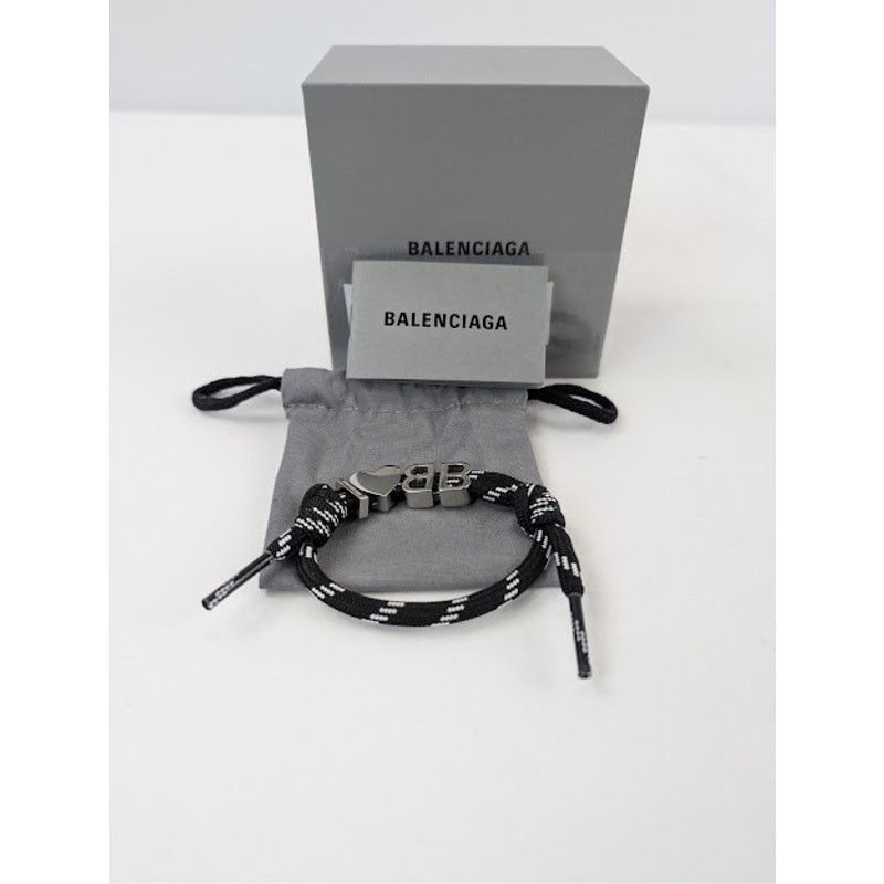 Balenciaga o1rshd1 / 555 / Size: OS / I Heart BB Bracelet Black / White Size ONE SIZE - 9 Thumbnail