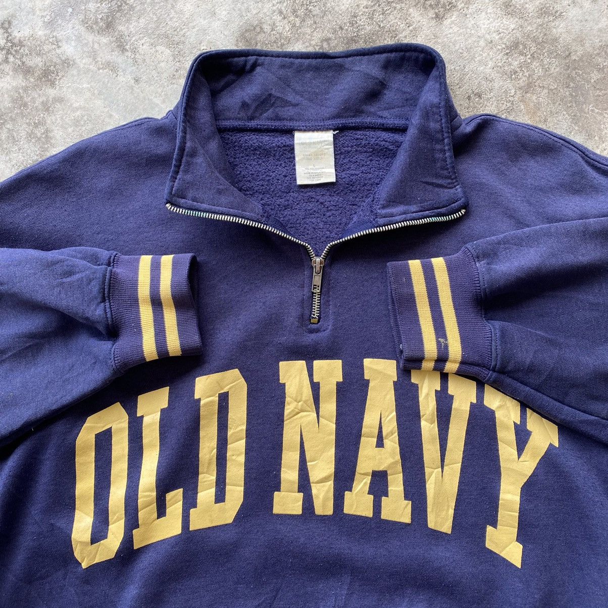 Old Navy × Vintage OLD NAVY Big Spellout Logo Half Zip Sweatshirt Size US L / EU 52-54 / 3 - 4 Thumbnail