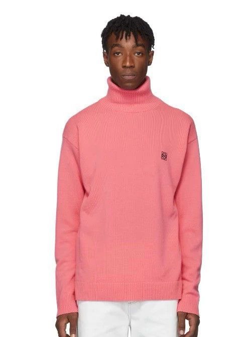 Loewe LOEWE Pink wool high collar knit sweater Size M / US 6-8 / IT 42-44 - 1 Thumbnail