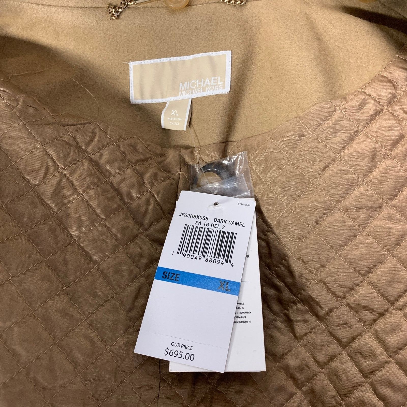 Michael Kors MICHAEL KORS XL Camel Wool Blend Fur Collar Double Coat Size XL / US 12-14 / IT 48-50 - 6 Thumbnail