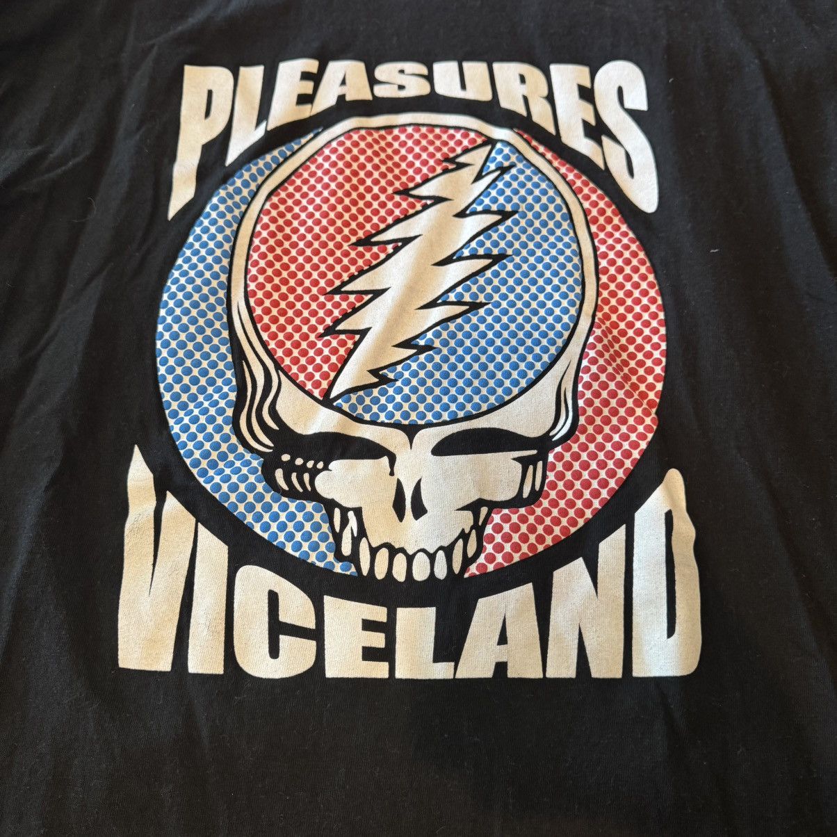【PLEASURES】プレジャーズ Pleasures Dead Tee プレジャーズより伝説的ロックバンドのグレイトフル・デッドとの