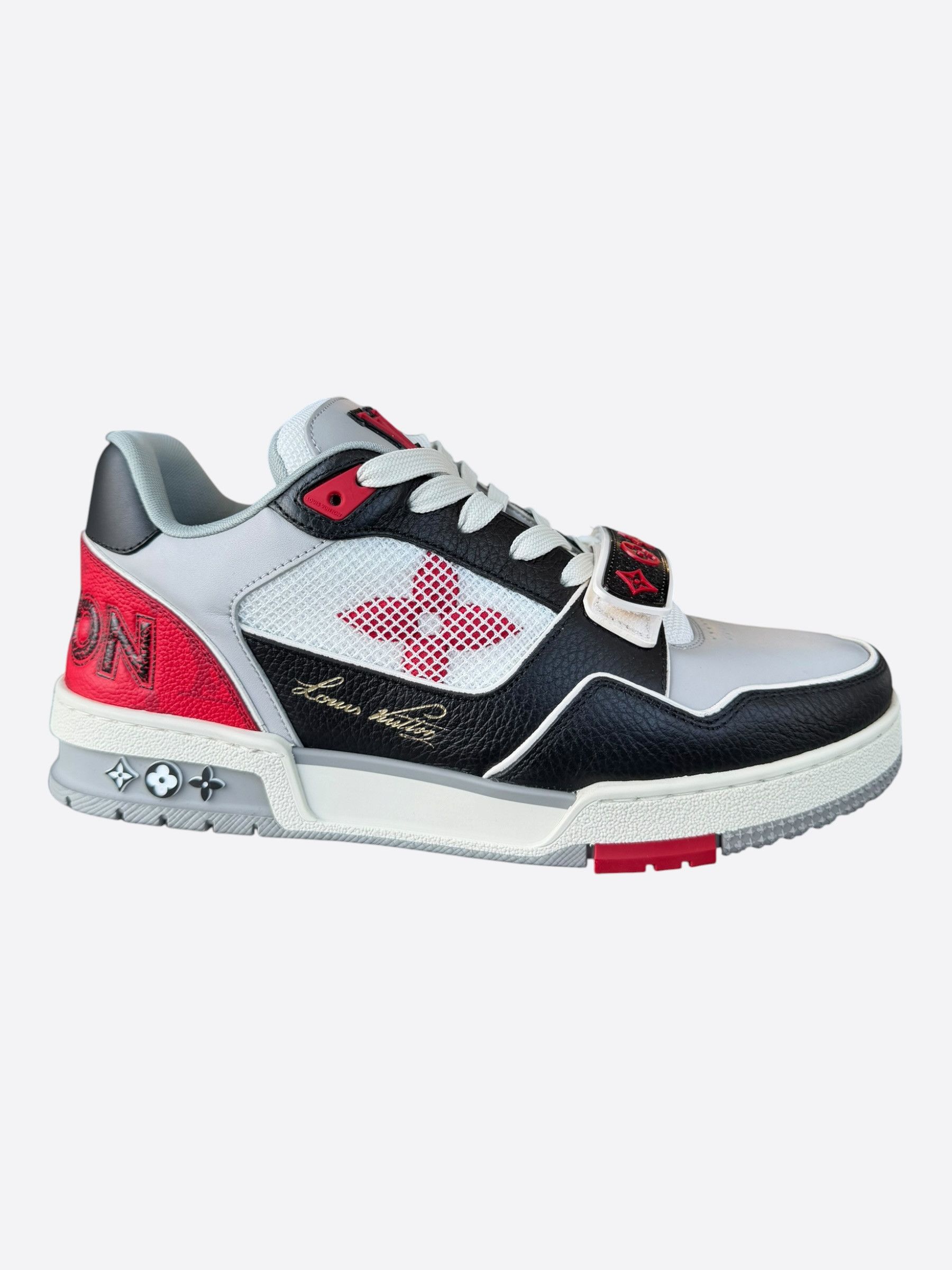 Louis Vuitton Louis Vuitton Black & Red Mesh Trainer Size US 7.5 / EU 40-41 - 1 Thumbnail