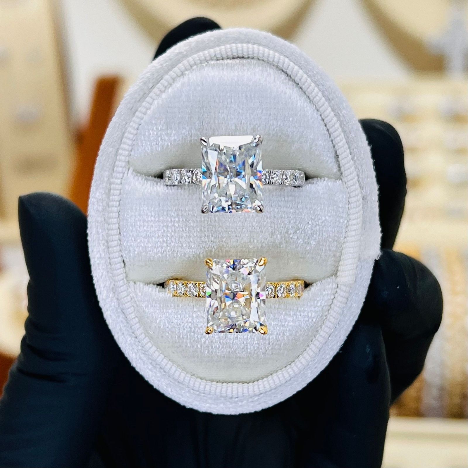 Other 4.46ctw Radiant Cut Moissanite Pavé Engagement Ring Size ONE SIZE - 1 Thumbnail