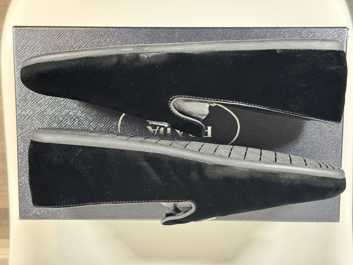 Designer × Prada Prada Black Velvet Loafers New in Box Size US 12 / EU 45 - 3 Thumbnail