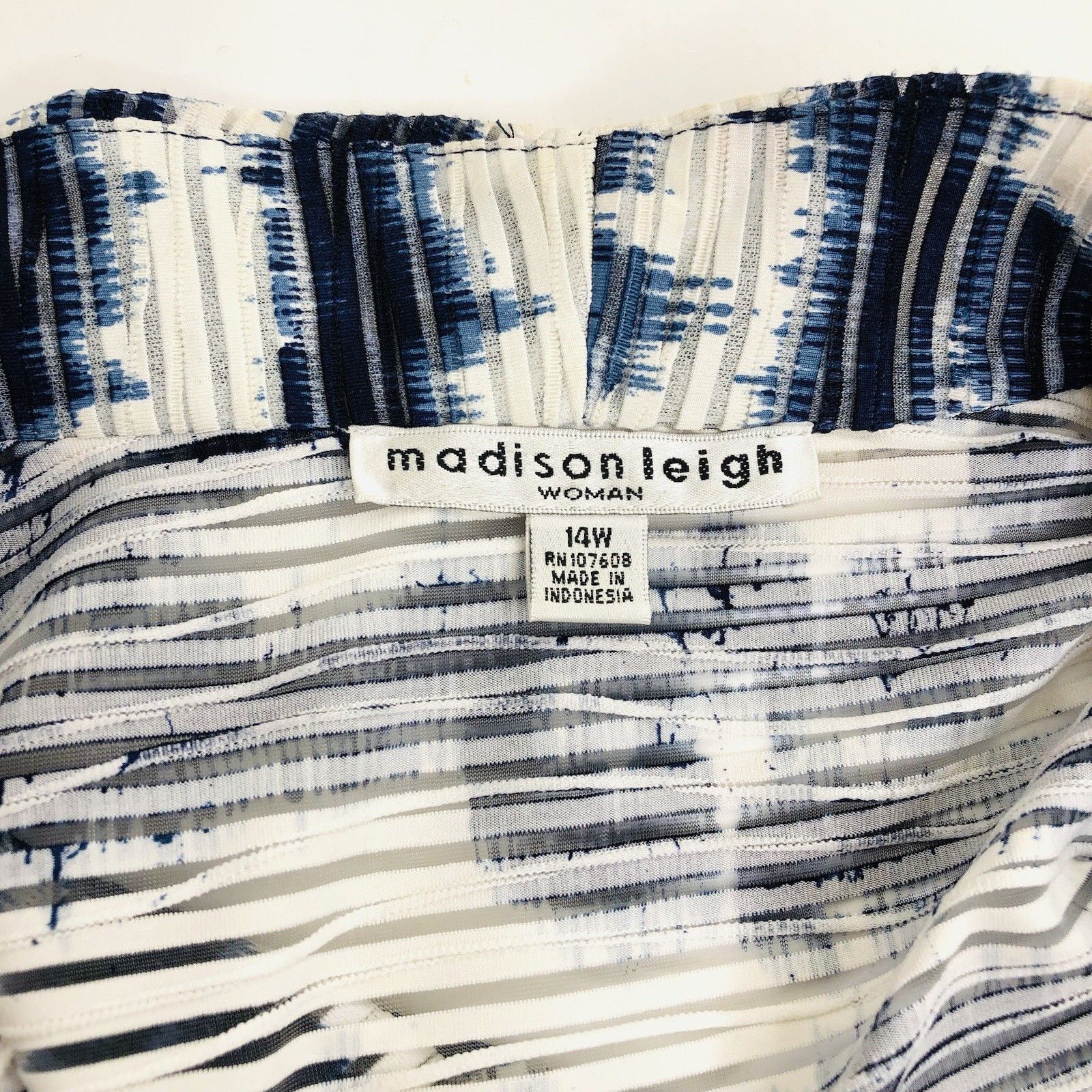 Other Madison Leigh Womens Cardigan 14W Blue White Abstract Size XL / US 12-14 / IT 48-50 - 6 Thumbnail