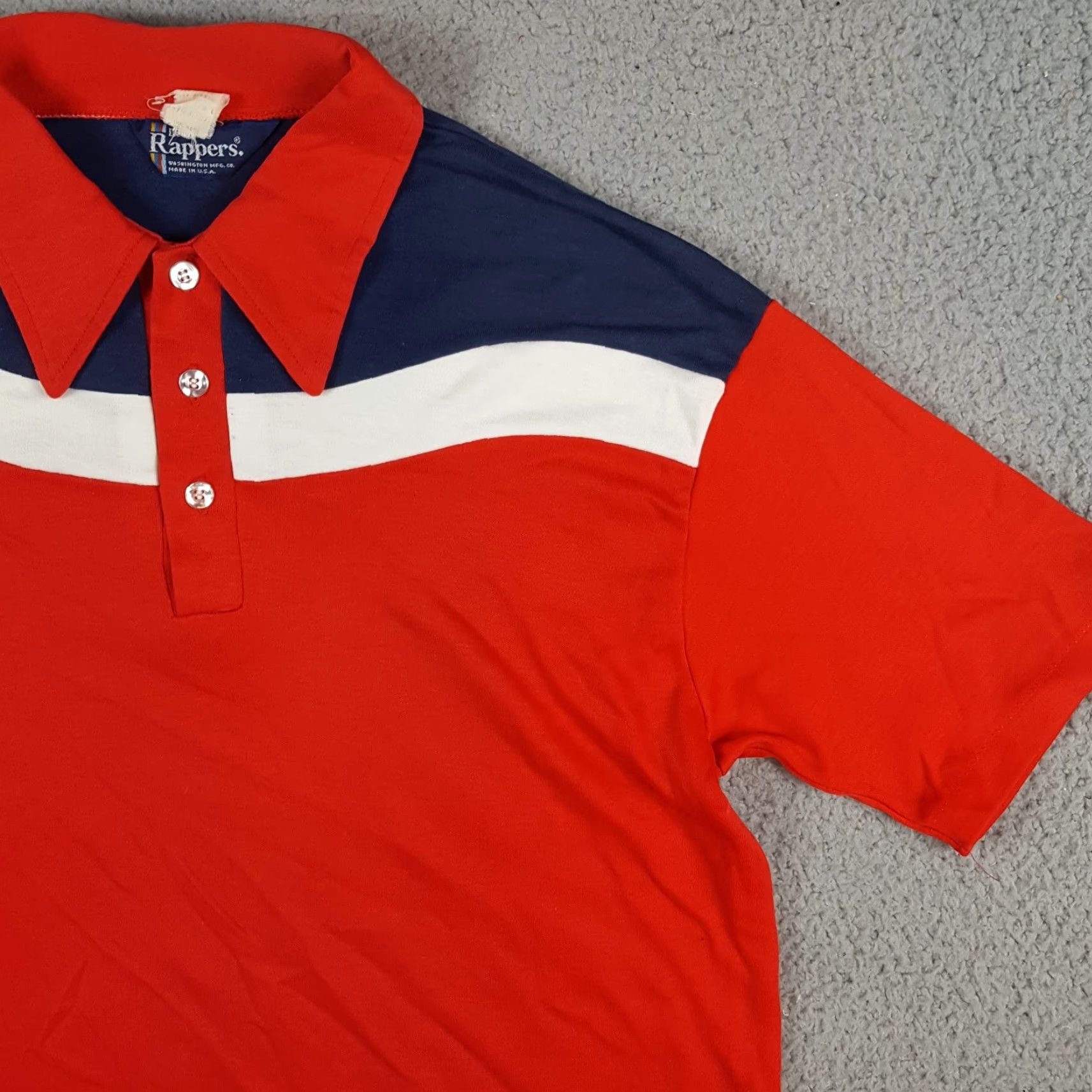 Vintage VINTAGE DEE CEE Polo Shirt Mens M Western Striped Button Collar 80s 90s Cowboy Casual Workwear Red Cotton Short Sleeve Size US M / EU 48-50 / 2 - 3 Thumbnail