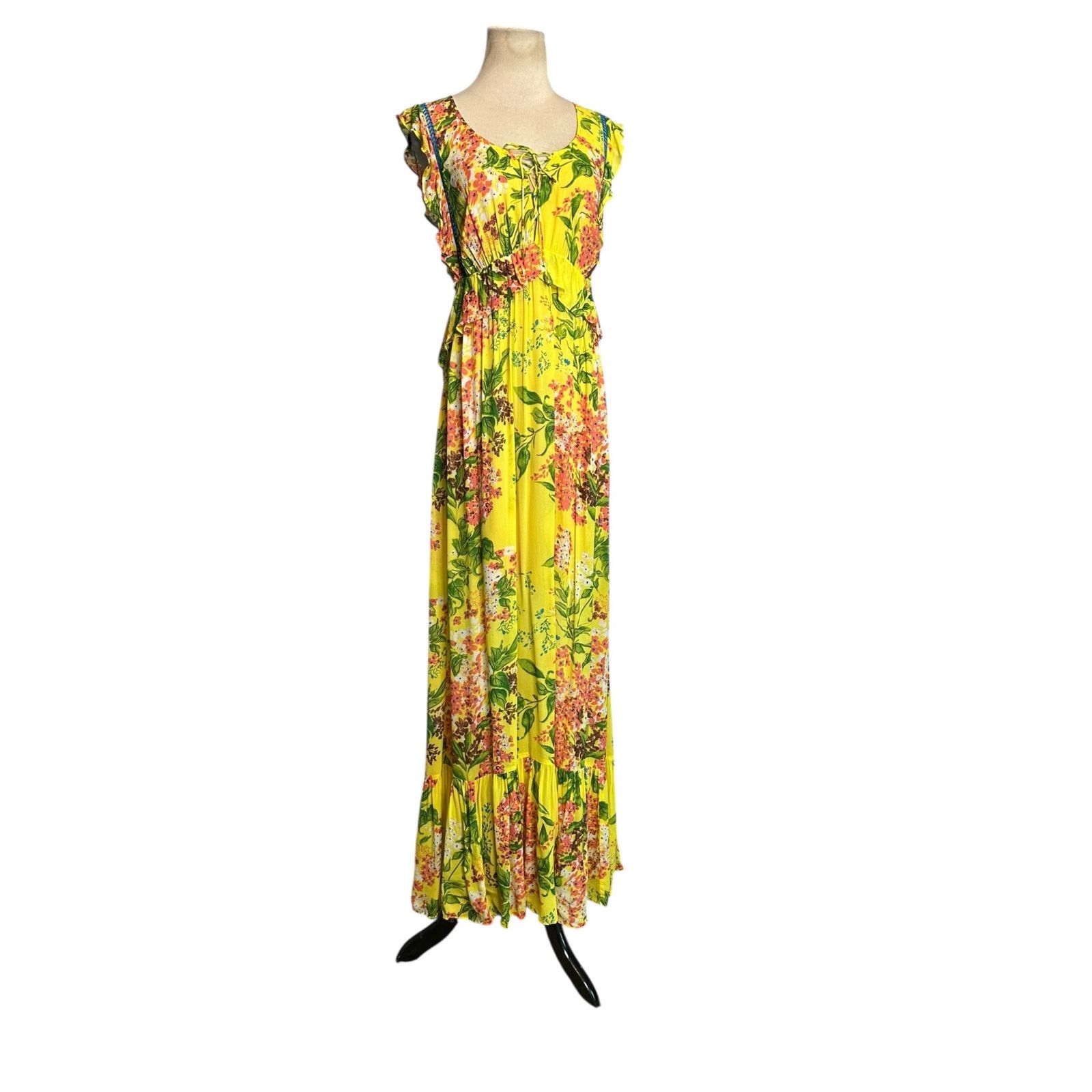 Anthropologie Tracy Reese vibrant yellow floral maxi dress size XS Size XS / US 0-2 / IT 36-38 - 5 Thumbnail