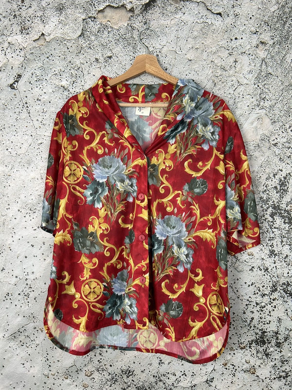 Vintage Vintage Red Floral Shirt 90s Avantgarde Hype Skate Grunge Size US L / EU 52-54 / 3 - 1 Thumbnail