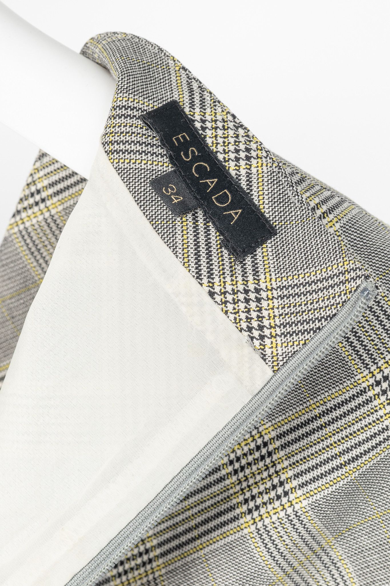 Escada Escada Dinfo Limonade Glen-Plaid Wool Flounce-Sleeve Dress Size S / US 4 / IT 40 - 7 Thumbnail