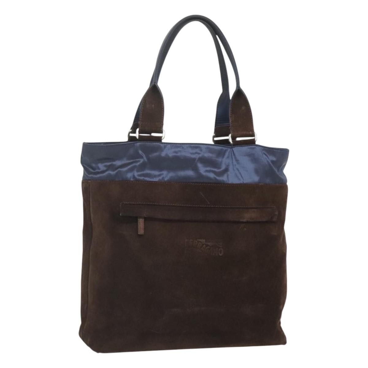 Salvatore Ferragamo Salvatore Ferragamo Convertible Front Zip Pocket Tote Suede Size ONE SIZE - 1 Thumbnail