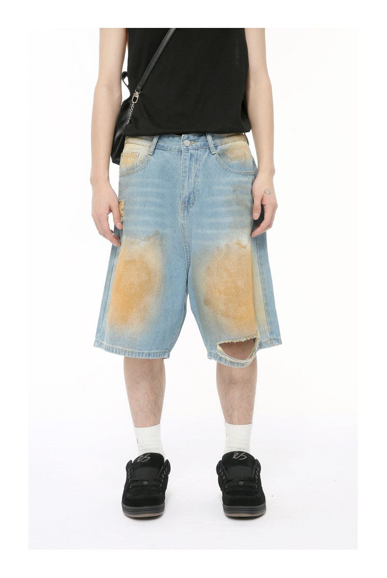 Japanese Brand × Jean Street distressed ripped denim shorts Size US 32 / EU 48 - 1 Thumbnail