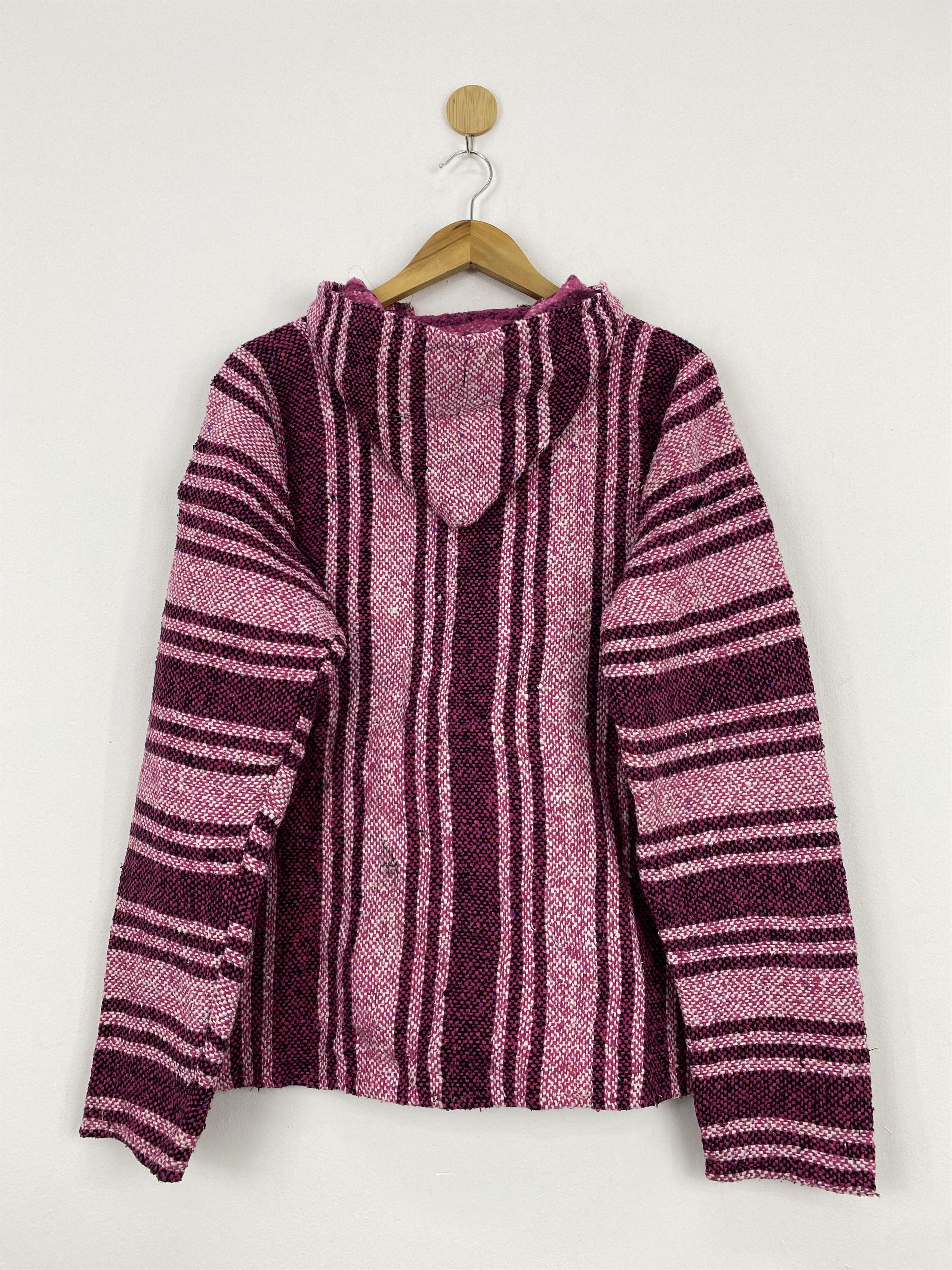 Japanese Brand Vintage Japanese Baja Hoodie Striped Pullover Jumper J1728 Size US L / EU 52-54 / 3 - 3 Thumbnail