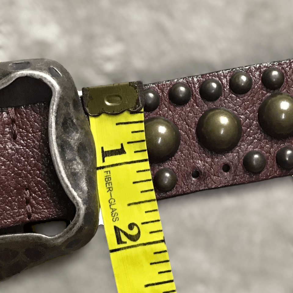 Leather Limited Edition Studded Leather Belt by Facondini Italy Size ONE SIZE - 3 Thumbnail