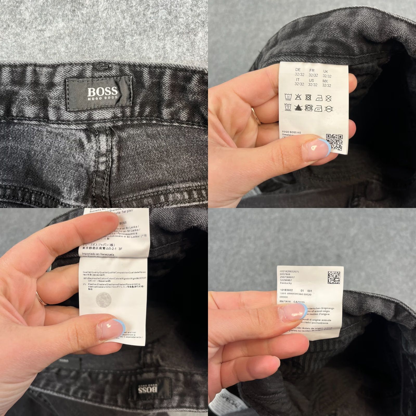 Hugo Boss HUGO BOSS Jeans Kentucky Slim Tapered 32 30 Denim Black Dark Wash Stretch 5-Pocket Men's Casual Pants Size US 32 / EU 48 - 8 Thumbnail