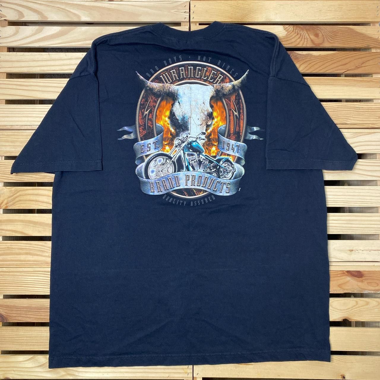 Wrangler Vintage Wrangler Black Biker Tee Size 2XL Size US XXL / EU 58 / 5 - 1 Thumbnail