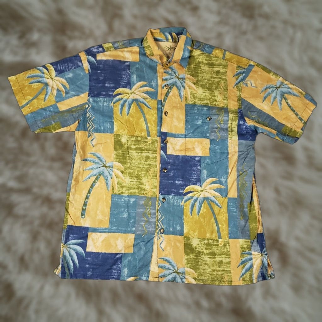 Vintage Bamboo Cay Shirt Mens Small Blue Palm Tree Hawaiian Button Up Short Sleeve Shirt Size US S / EU 44-46 / 1 - 1 Thumbnail